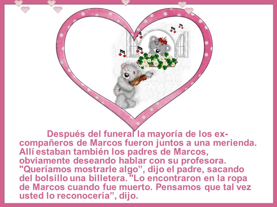 Después del funeral la mayoría de los ex-compañeros de Marcos fueron juntos a una merienda.