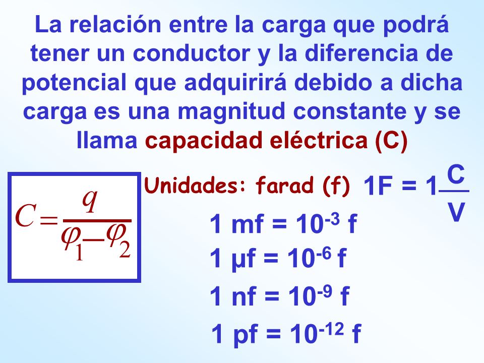 - j q C = C 1F = 1 V 1 mf = 10-3 f 1 µf = 10-6 f 1 nf = 10-9 f
