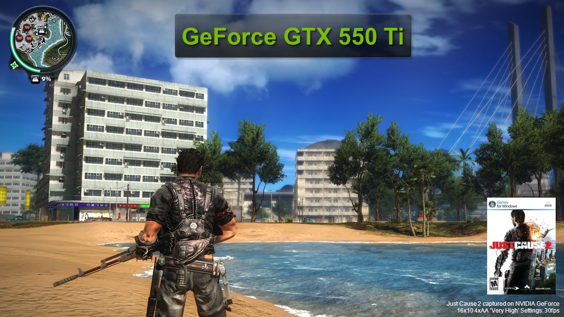GeForce GTX 550 Ti Just Cause 2 captured on NVIDIA GeForce