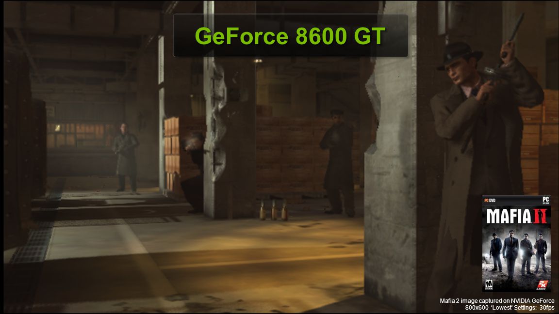 GeForce 8600 GT Mafia 2 image captured on NVIDIA GeForce