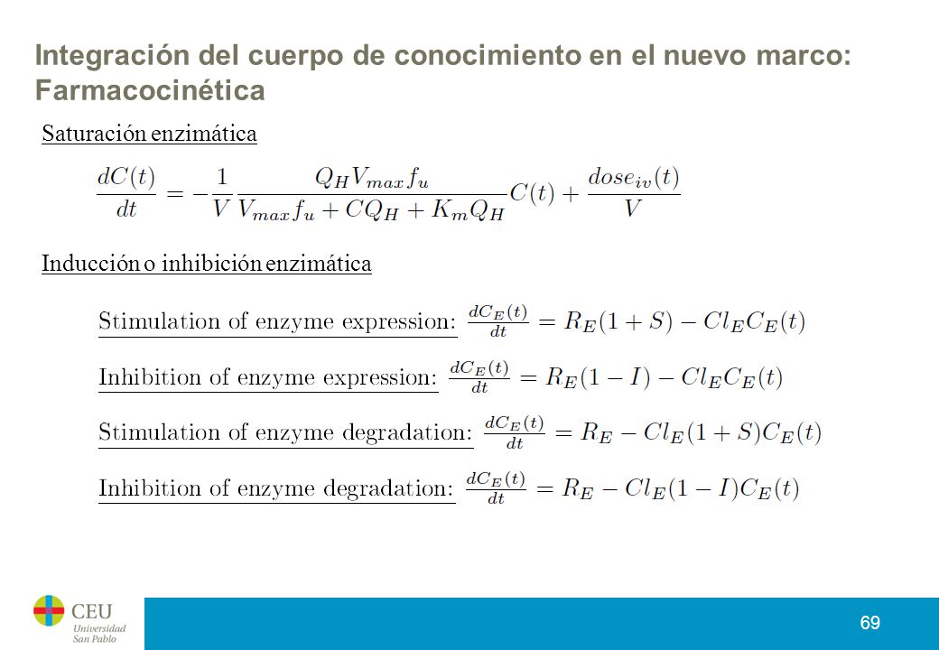 Integración del cuerpo de conocimiento en el nuevo marco: Farmacocinética