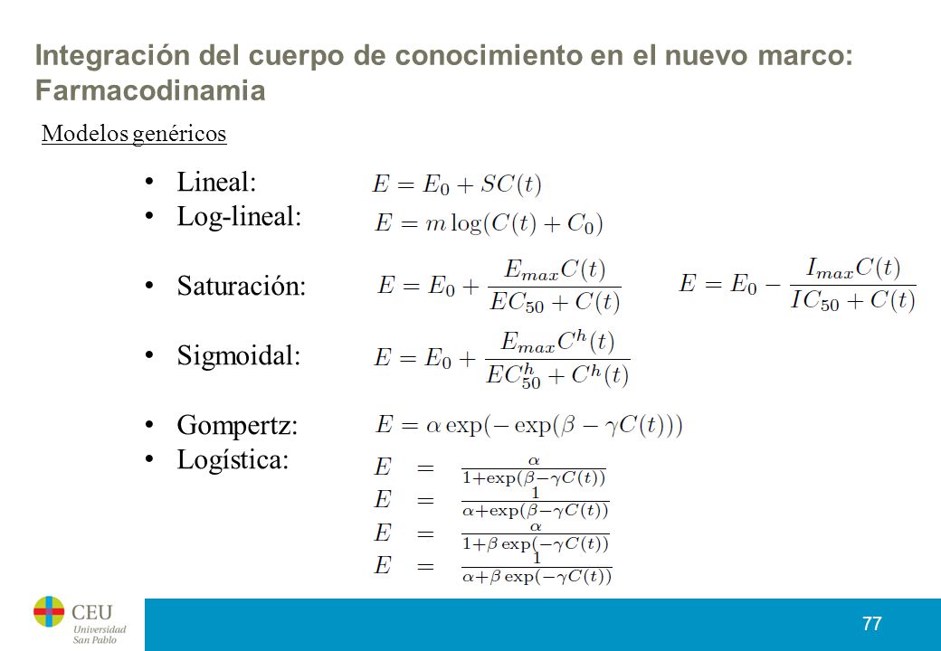 Integración del cuerpo de conocimiento en el nuevo marco: Farmacodinamia