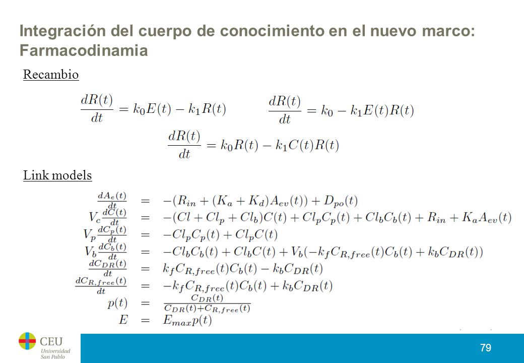 Integración del cuerpo de conocimiento en el nuevo marco: Farmacodinamia