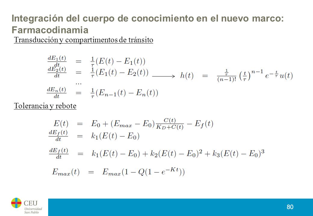 Integración del cuerpo de conocimiento en el nuevo marco: Farmacodinamia