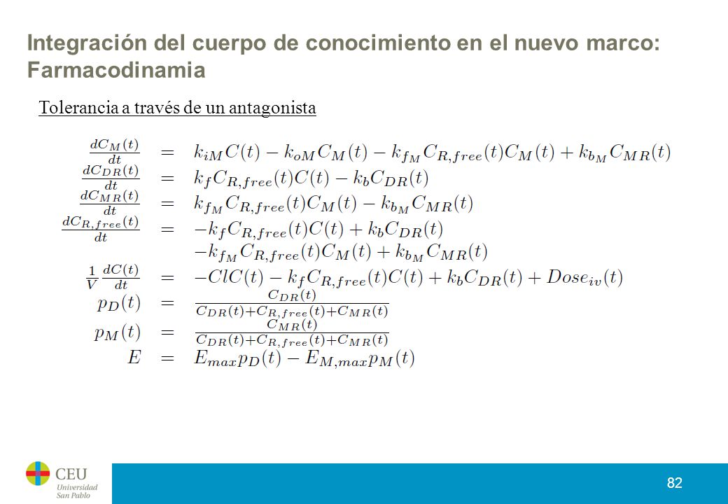 Integración del cuerpo de conocimiento en el nuevo marco: Farmacodinamia