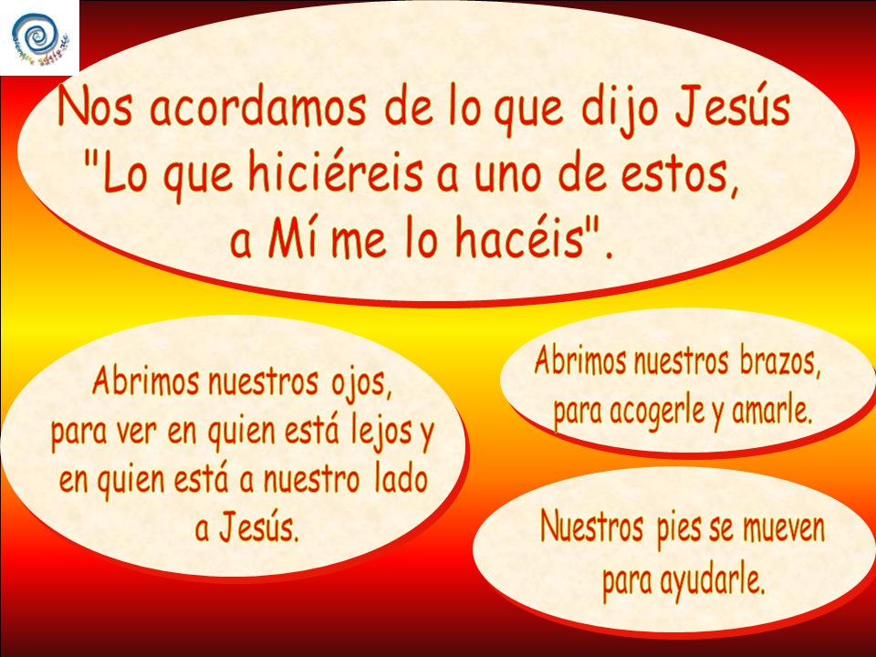 Nos acordamos de lo que dijo Jesús Lo que hiciéreis a uno de estos,