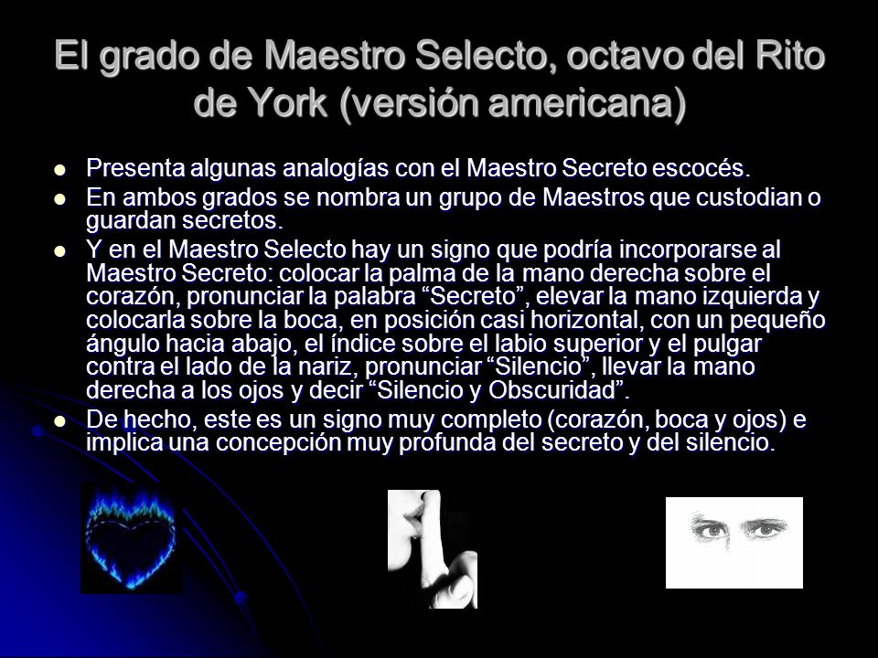 El grado de Maestro Selecto, octavo del Rito de York (versión americana)