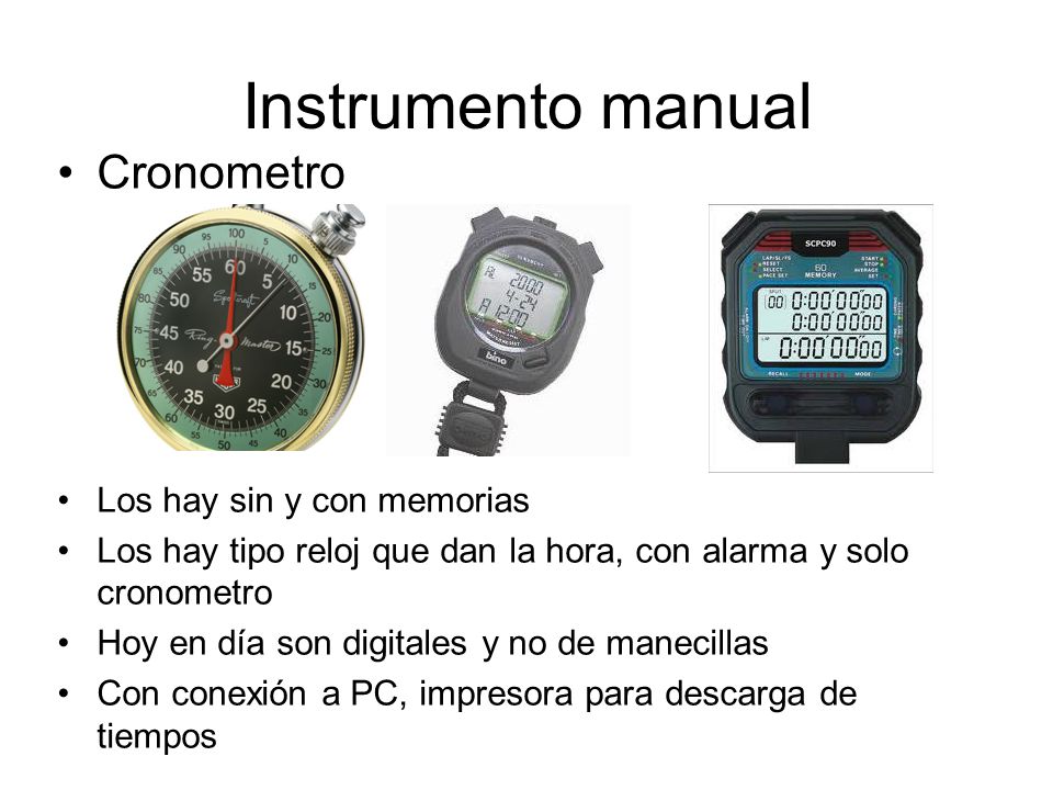 Instrumento manual Cronometro Los hay sin y con memorias