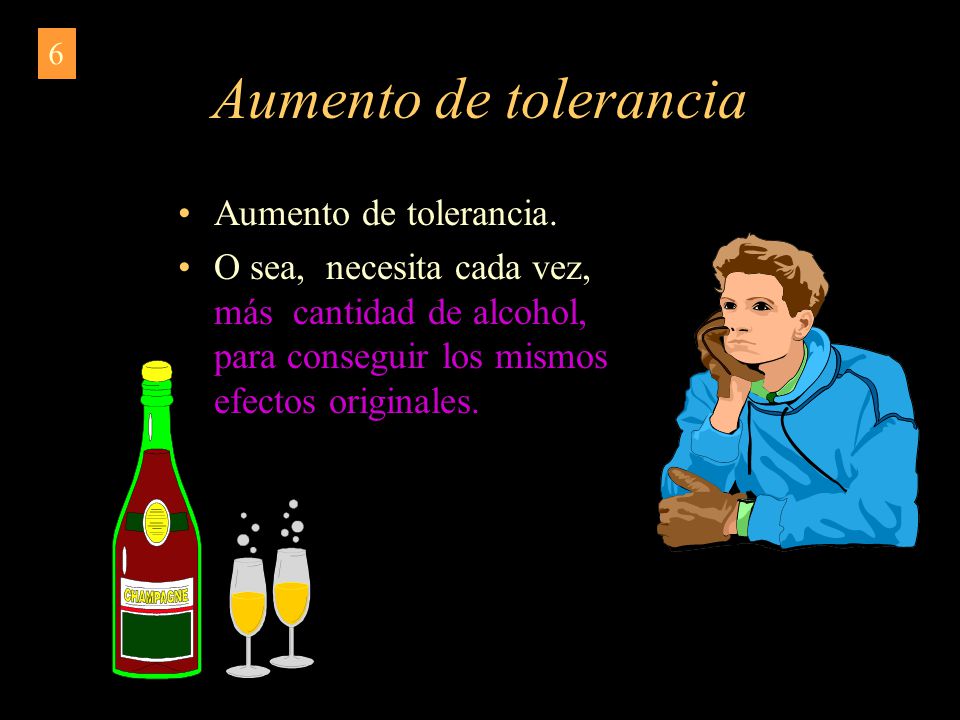 Aumento de tolerancia Aumento de tolerancia.