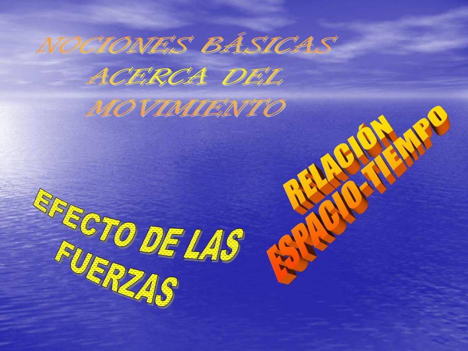 NOCIONES BÁSICAS ACERCA DEL MOVIMIENTO RELACIÓN ESPACIO-TIEMPO EFECTO DE LAS FUERZAS