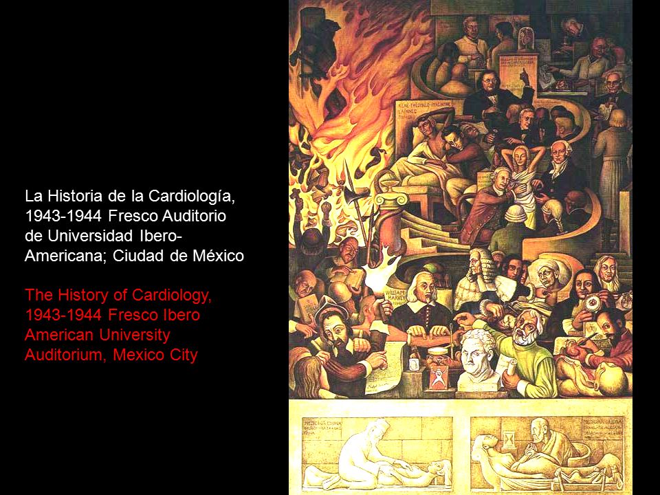 La Historia de la Cardiología, Fresco Auditorio de Universidad Ibero-Americana; Ciudad de México