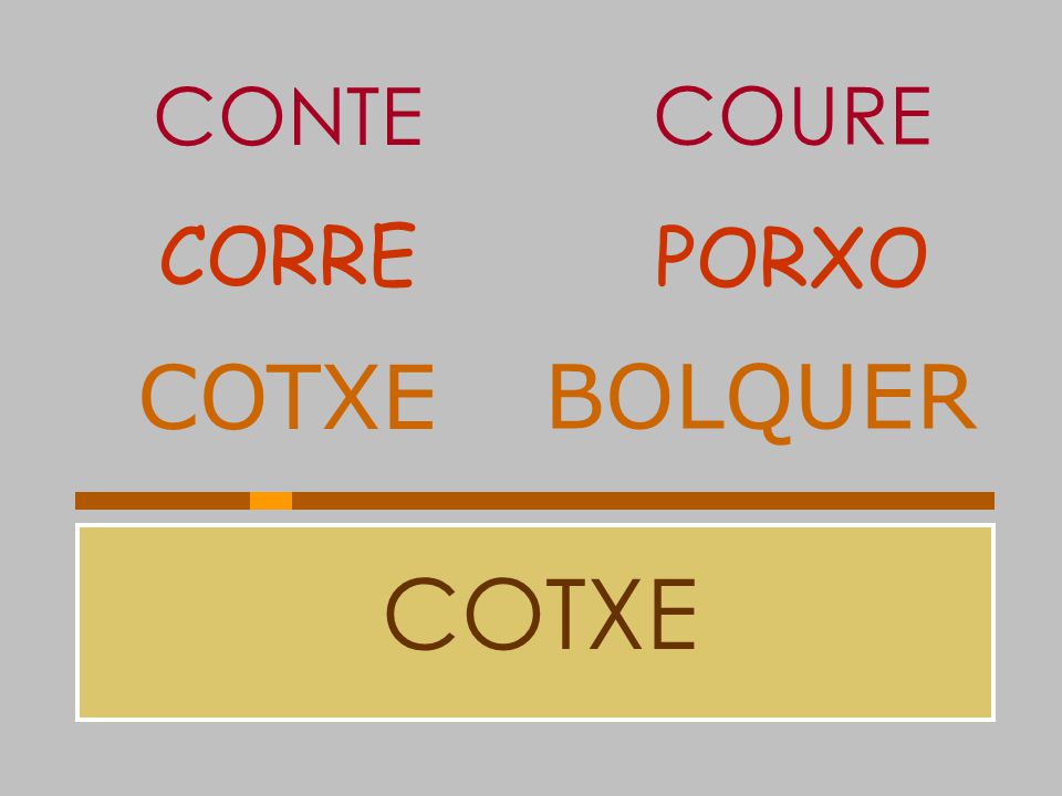 CONTE COURE CORRE PORXO COTXE BOLQUER COTXE