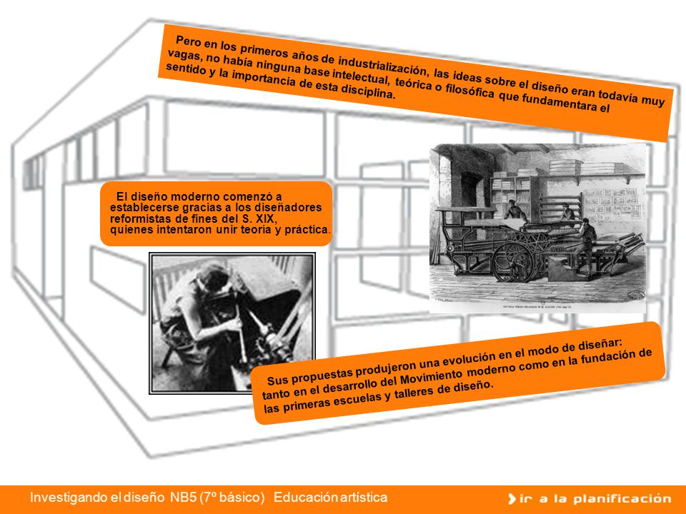 Pero en los primeros años de industrialización, las ideas sobre el diseño eran todavía muy
