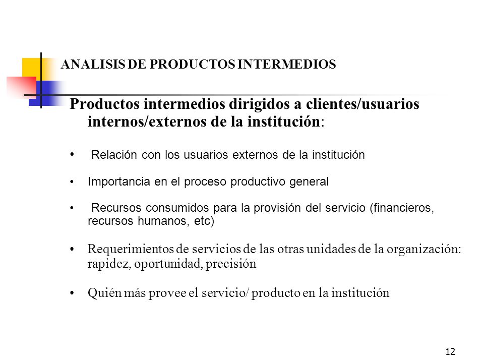 ANALISIS DE PRODUCTOS INTERMEDIOS