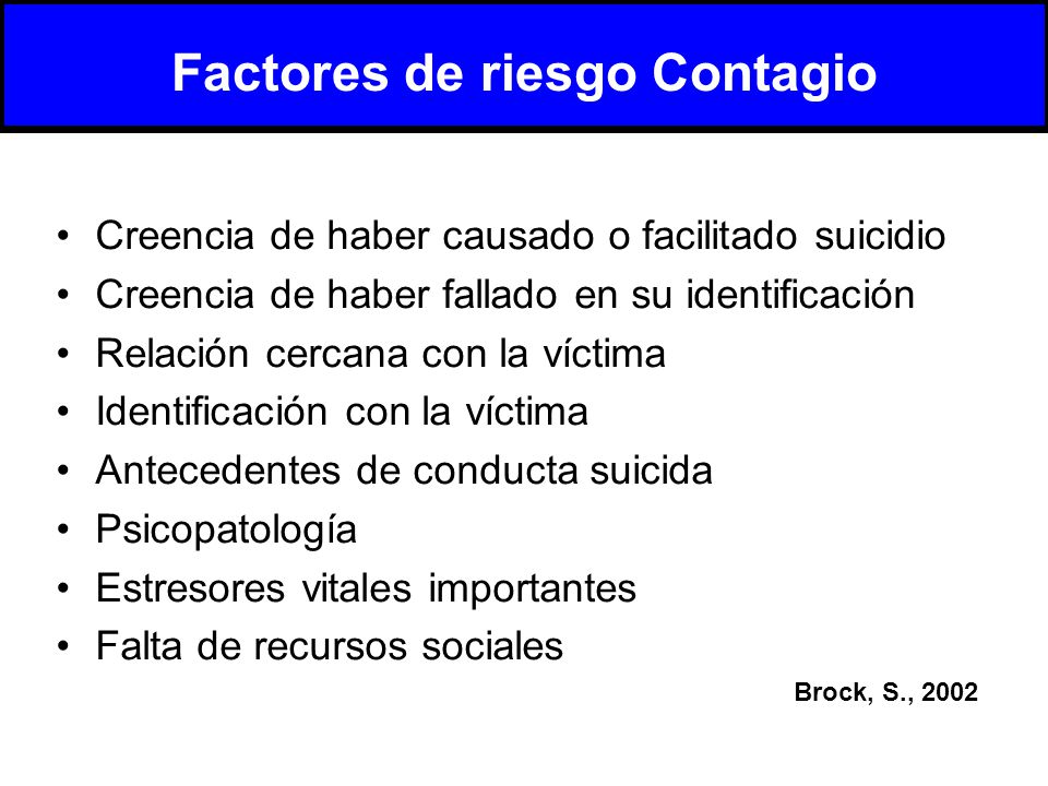 Factores de riesgo Contagio
