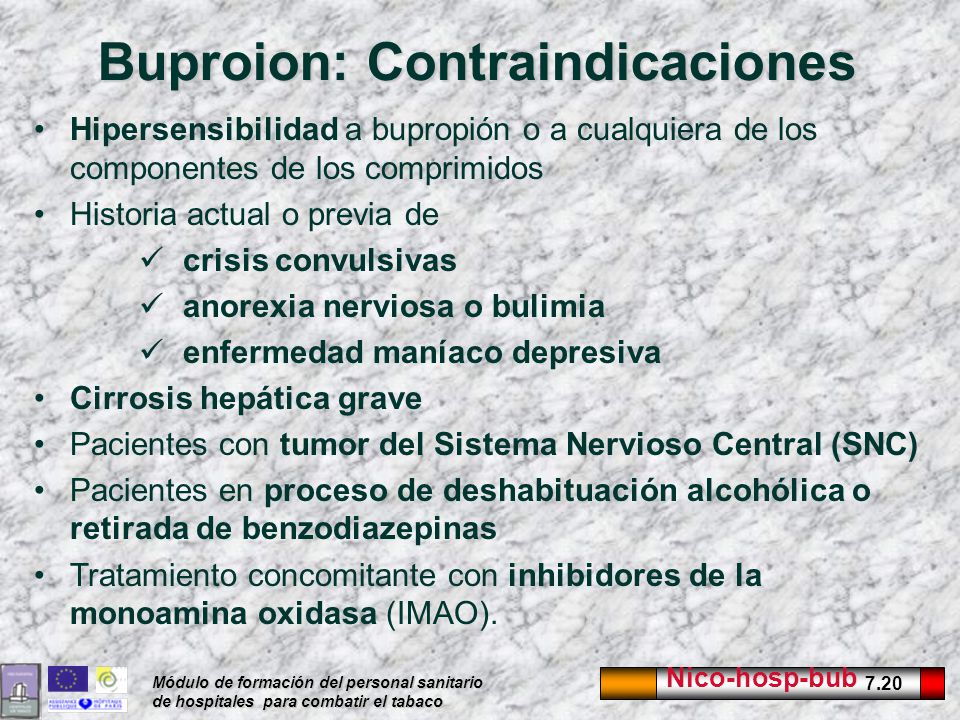 Buproion: Contraindicaciones