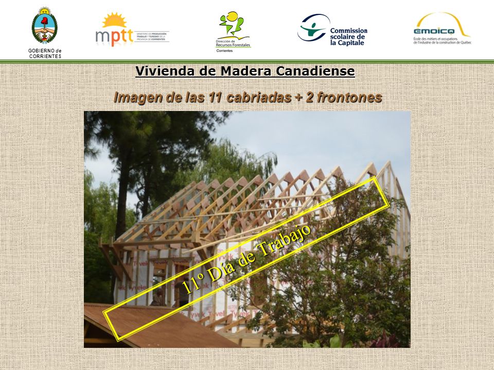 Vivienda de Madera Canadiense Imagen de las 11 cabriadas + 2 frontones
