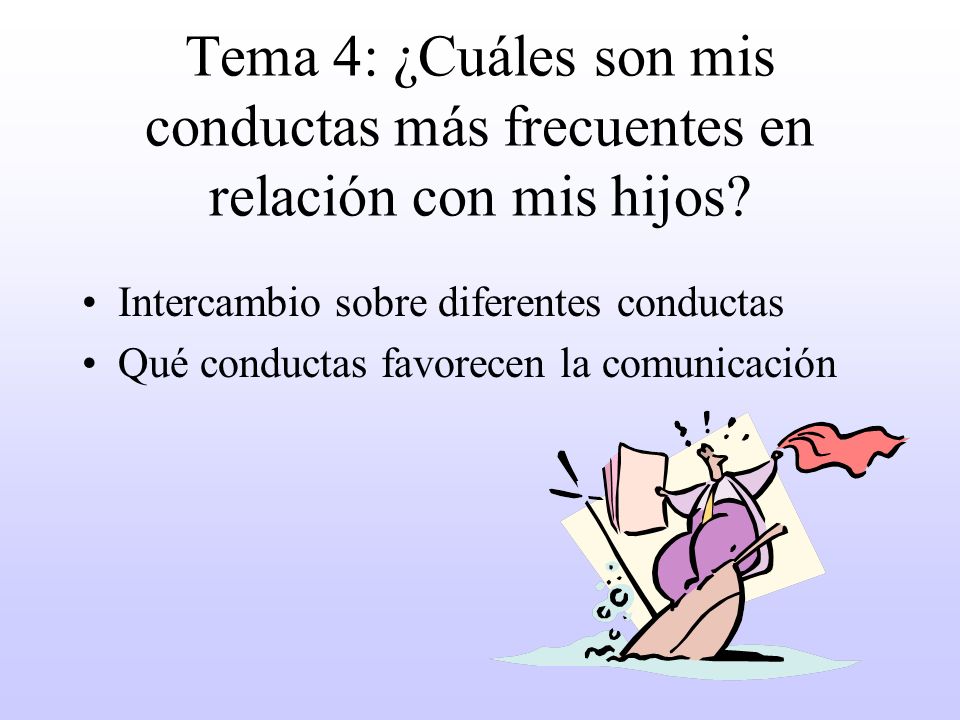 Tema 4: ¿Cuáles son mis conductas más frecuentes en relación con mis hijos