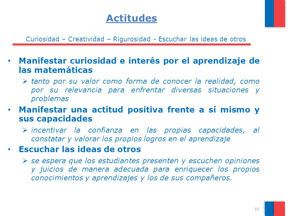 Actitudes Curiosidad – Creatividad – Rigurosidad - Escuchar las ideas de otros