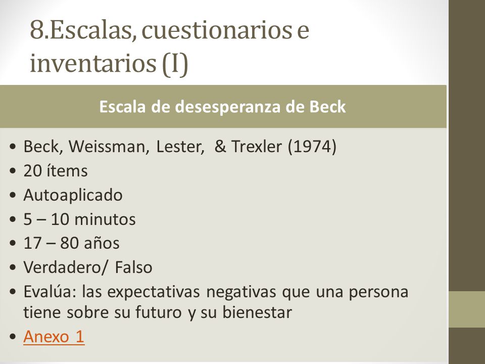 8.Escalas, cuestionarios e inventarios (I)