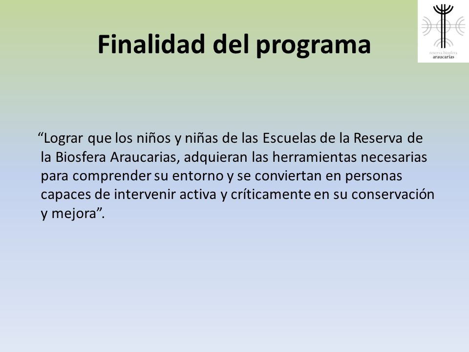 Finalidad del programa