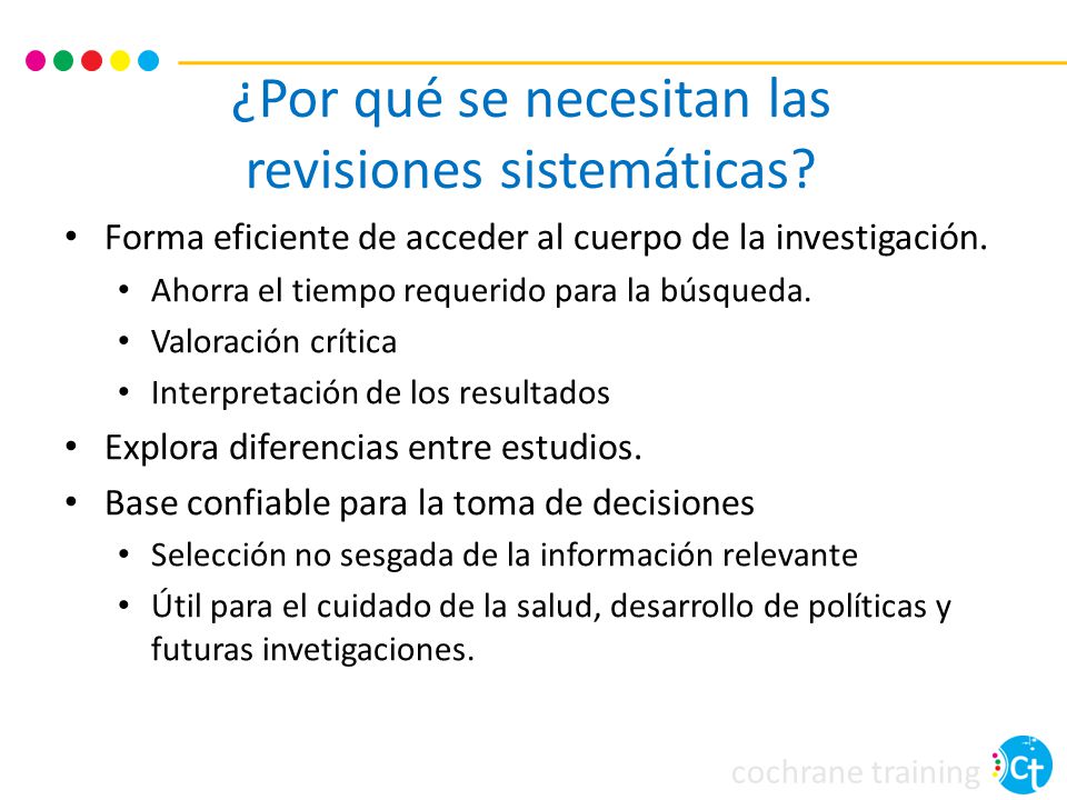 ¿Por qué se necesitan las revisiones sistemáticas