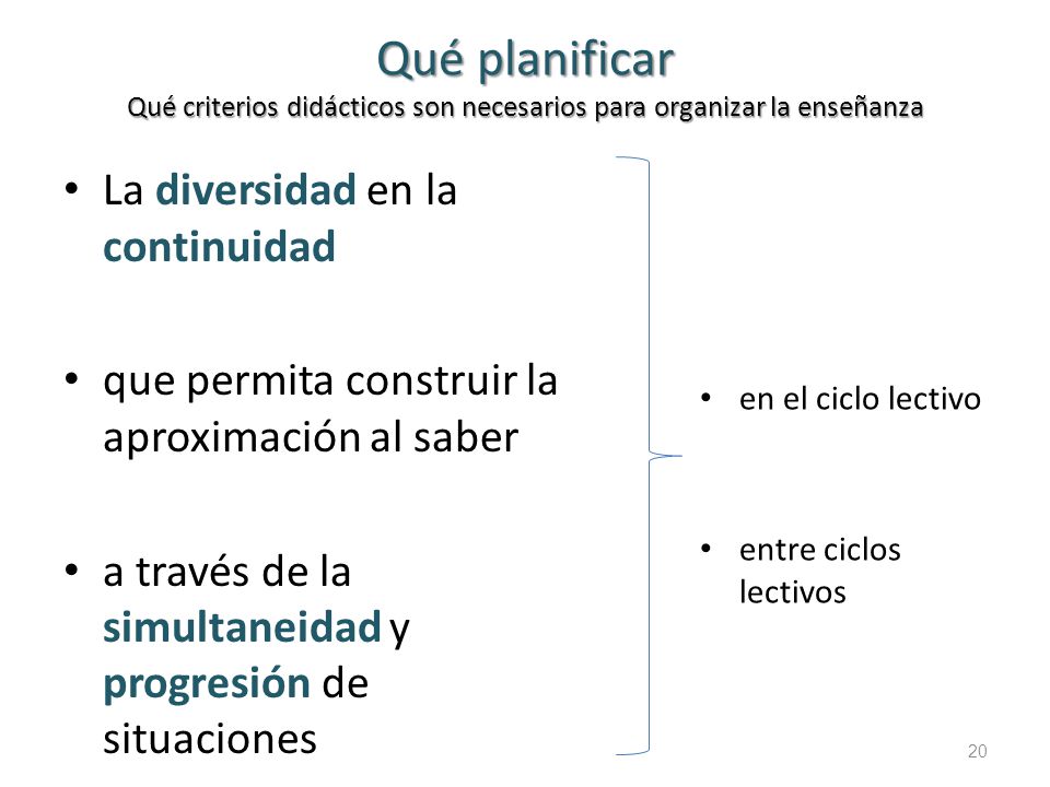 Qué planificar Qué criterios didácticos son necesarios para organizar la enseñanza