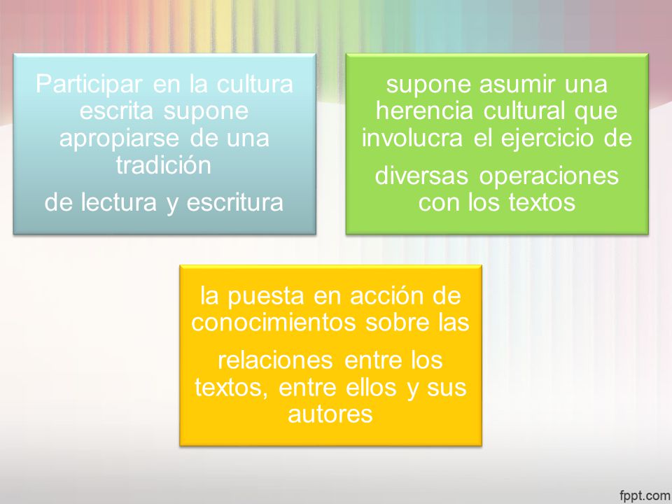 Participar en la cultura escrita supone apropiarse de una tradición