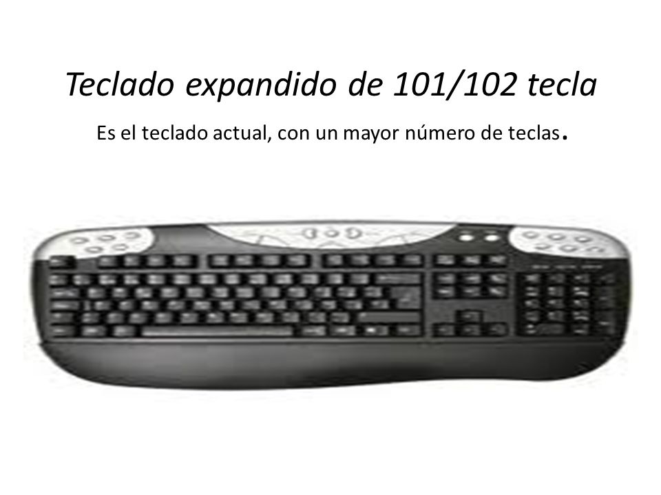 Teclado expandido de 101/102 tecla Es el teclado actual, con un mayor número de teclas.
