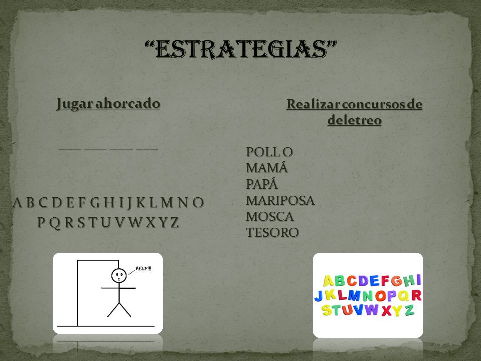 Estrategias Jugar ahorcado ___ ___ ___ ___