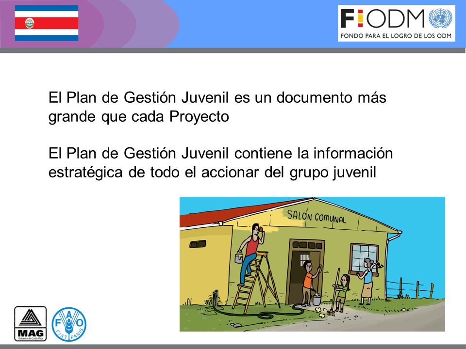 El Plan de Gestión Juvenil es un documento más grande que cada Proyecto