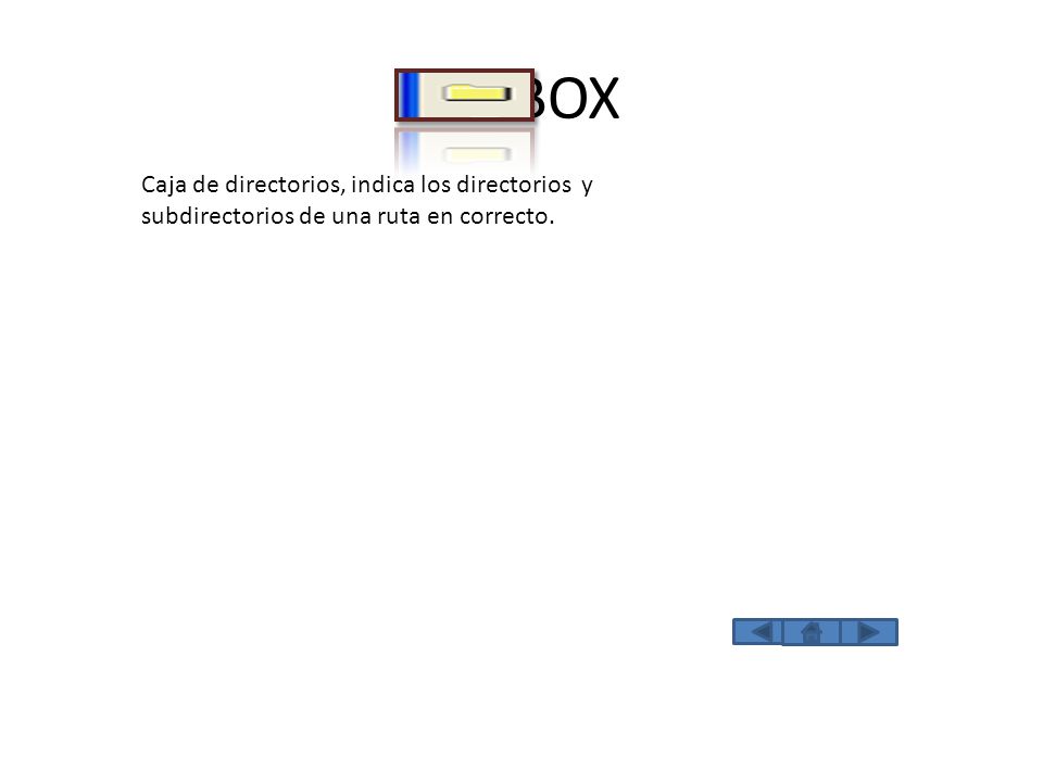 DIRBOX Caja de directorios, indica los directorios y subdirectorios de una ruta en correcto.