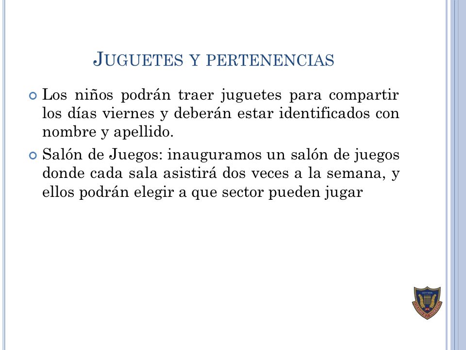 Juguetes y pertenencias