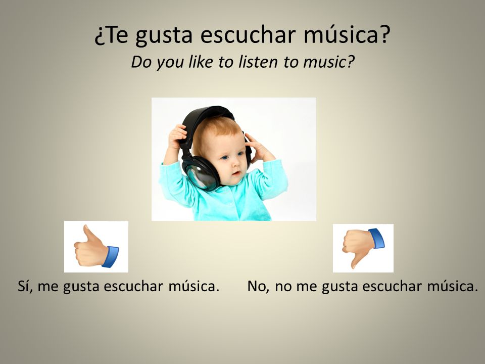¿Te gusta escuchar música Do you like to listen to music