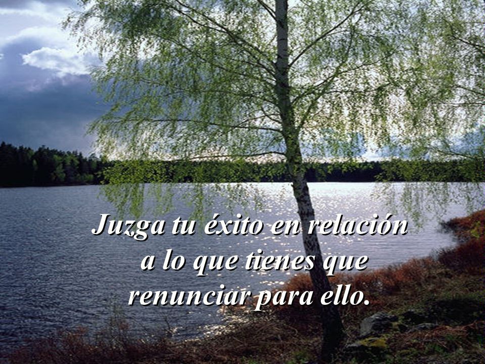 Juzga tu éxito en relación a lo que tienes que renunciar para ello.