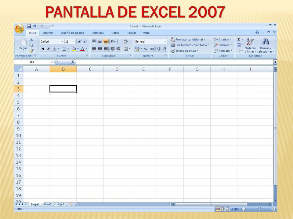 PANTALLA DE EXCEL 2007