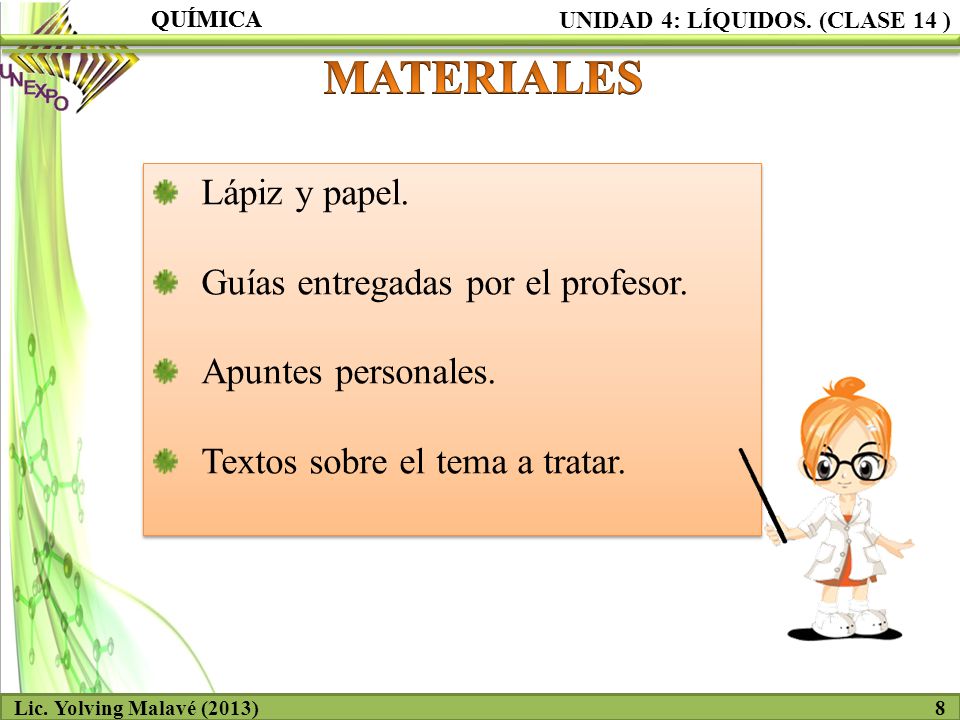 MATERIALES Lápiz y papel. Guías entregadas por el profesor.
