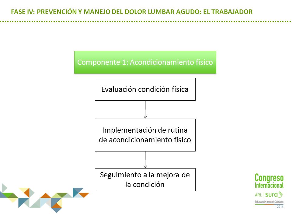 FASE IV: PREVENCIÓN Y MANEJO DEL DOLOR LUMBAR AGUDO: EL TRABAJADOR
