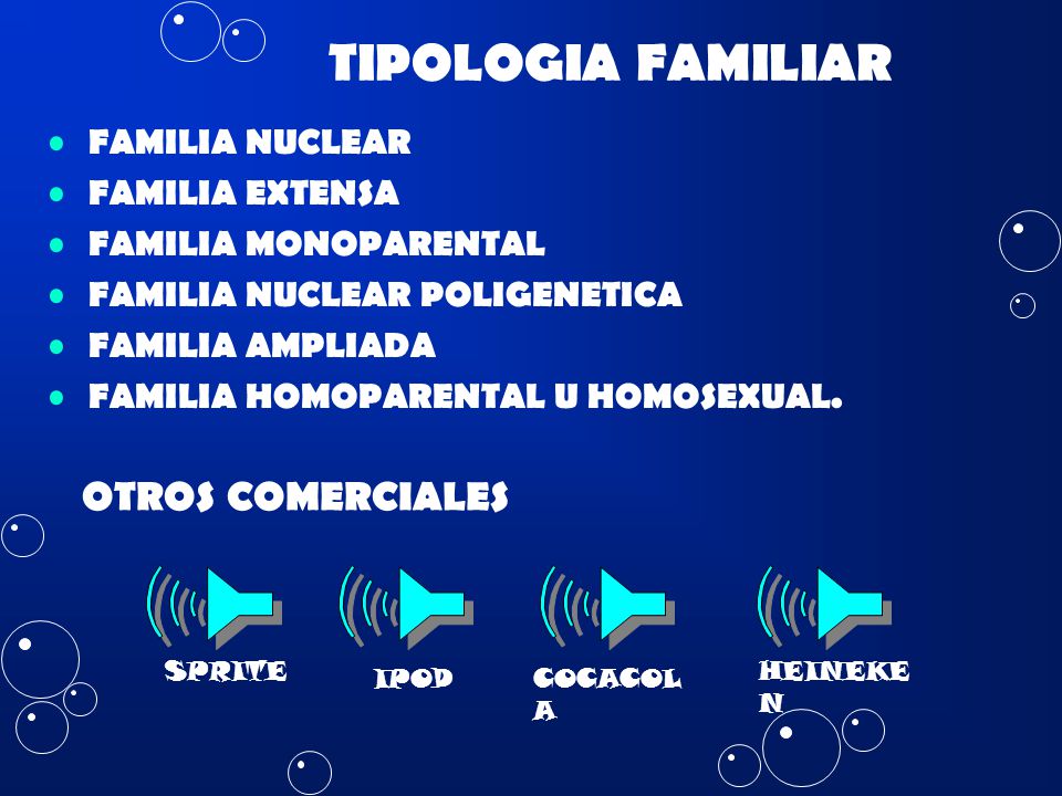 TIPOLOGIA FAMILIAR OTROS COMERCIALES FAMILIA NUCLEAR FAMILIA EXTENSA