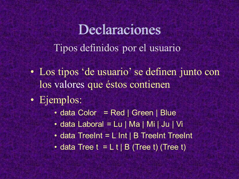 Tipos definidos por el usuario
