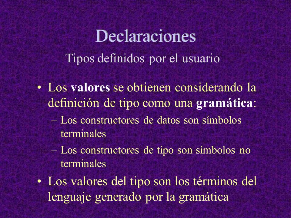 Tipos definidos por el usuario