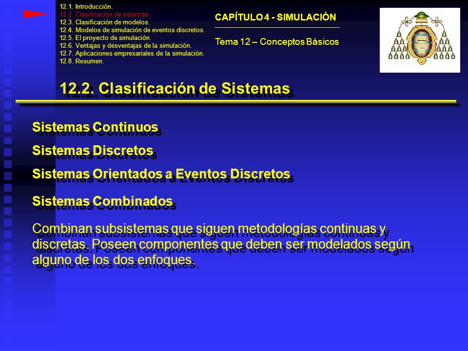 12.2. Clasificación de Sistemas