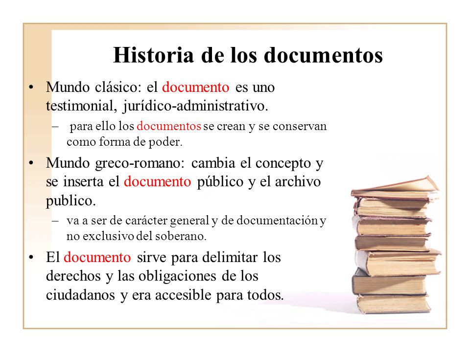 Historia de los documentos