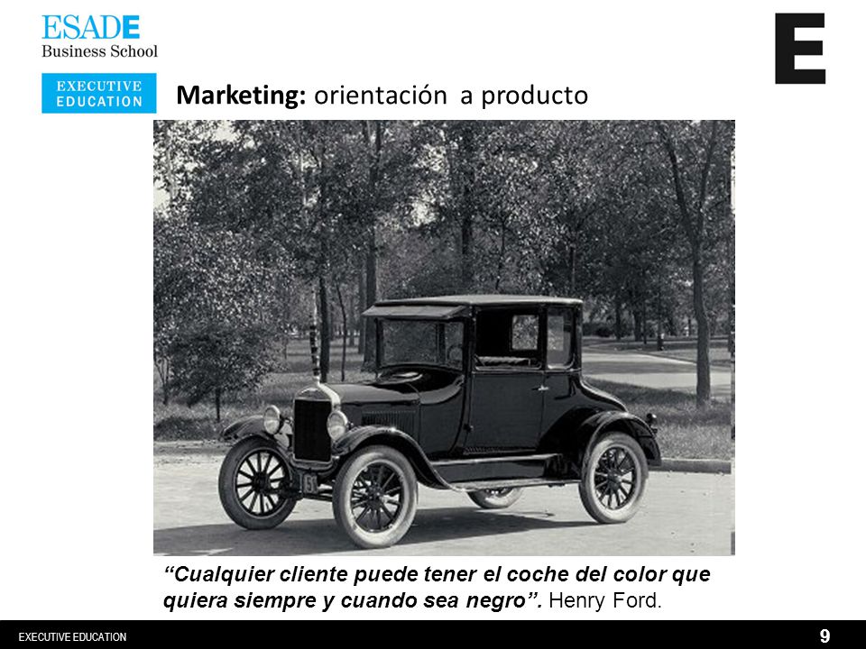 Marketing: orientación a producto