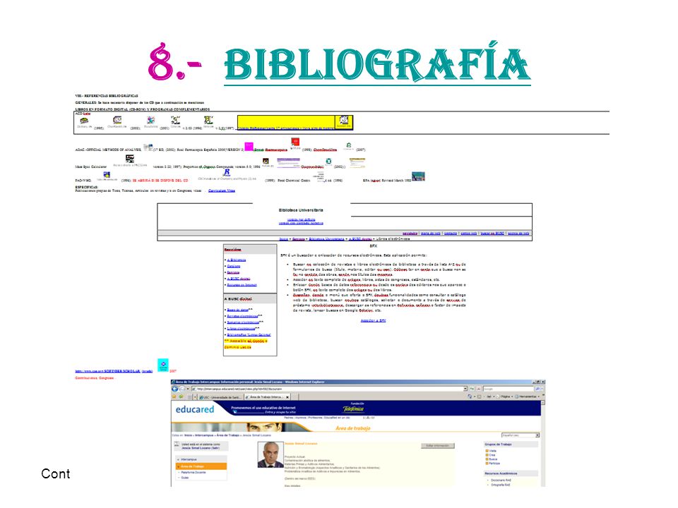 8.- Bibliografía Continúa VIII.- REFERENCIAS BIBLIOGRÁFICAS