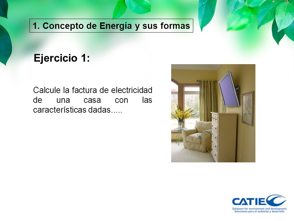 Ejercicio 1: 1. Concepto de Energía y sus formas