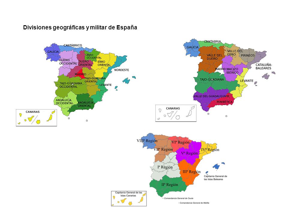Divisiones geográficas y militar de España