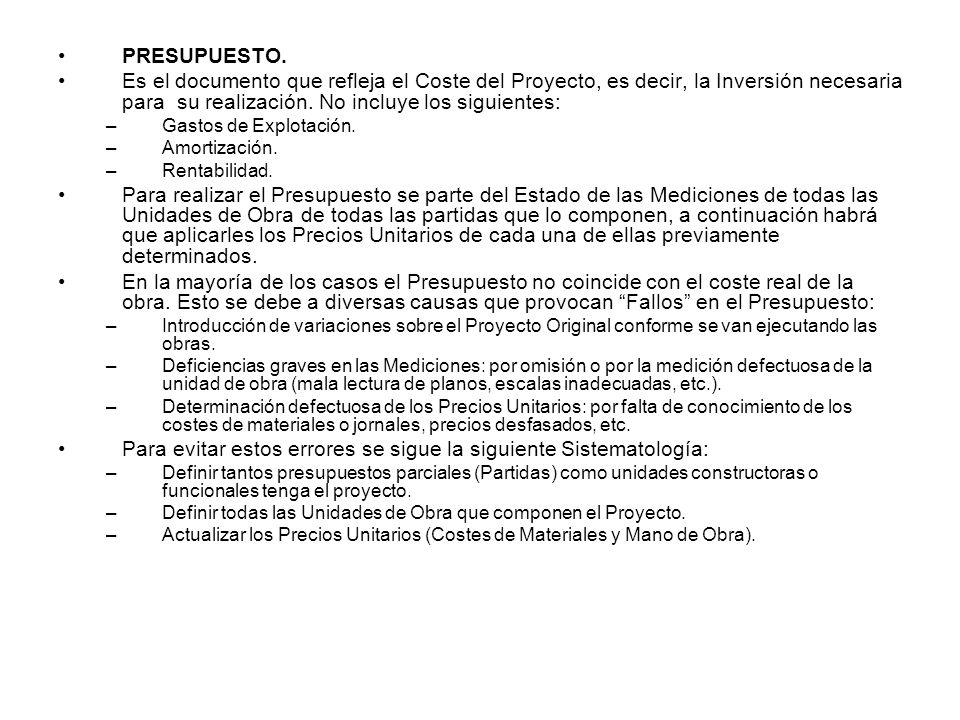 Para evitar estos errores se sigue la siguiente Sistematología: