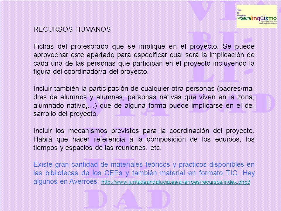 VIA- BI- LI- DAD VIA- BI- LI- DAD RECURSOS HUMANOS