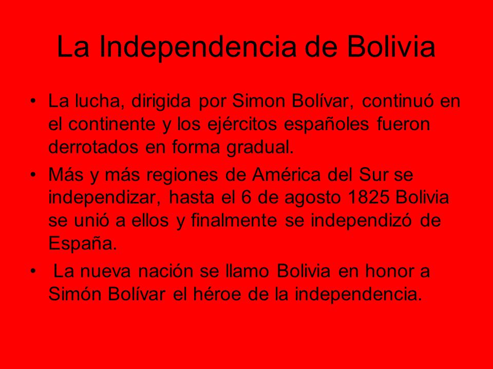 Resultado de imagen para Fotos: SimÃ³n BolÃ­var, declara la independencia de Bolivia